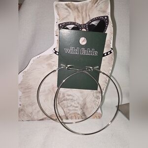 Wild Fable Shiny Silver Hoop Earrings